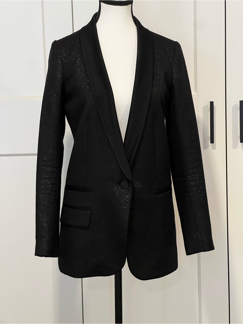 Trouvé Tailored Blazer in Metallic Black Size XS Like New